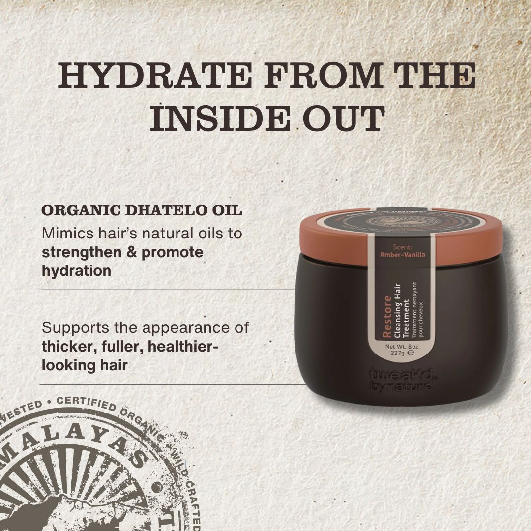 Dhatelo oil strengthens and hydrates for fuller, thicker hair.