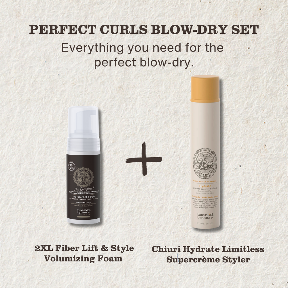 
                  
                    2XL Fiber Lift and Style Volumizing Foam and Chiuri Hydrate Limitless Supercreme Styler.
                  
                
