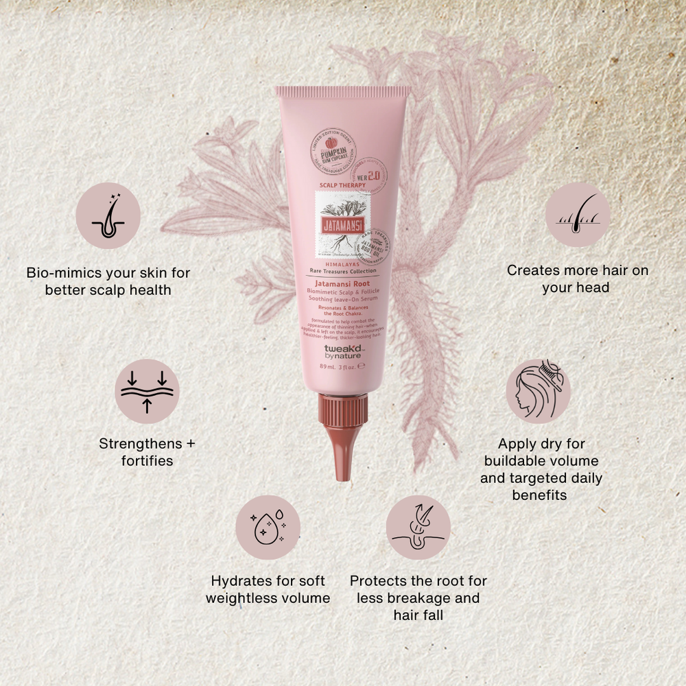 
                  
                    Strengthen, protect and hydrate your hair with Rare Treasures Jatamansi Root Scalp Therapy Soothing Leave-On Serum
                  
                
