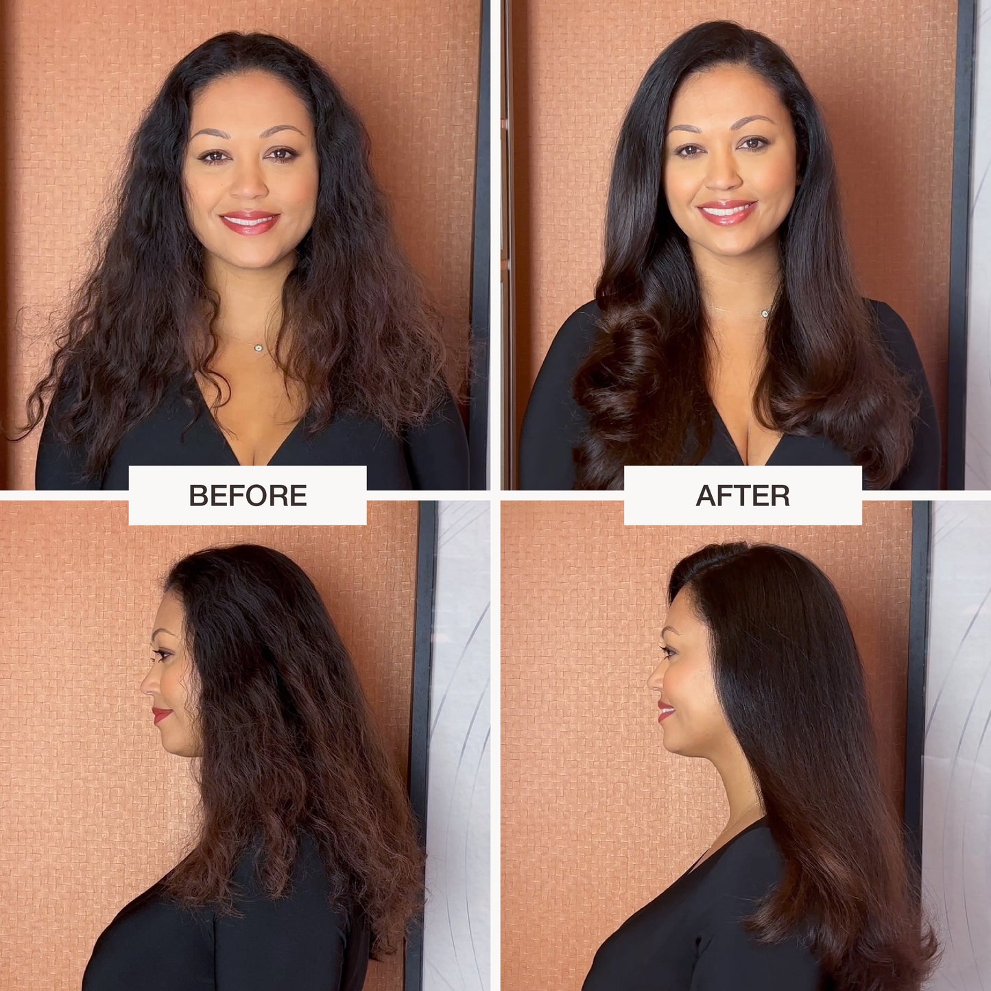 Before and After using the Restore Strengthening Conditioner