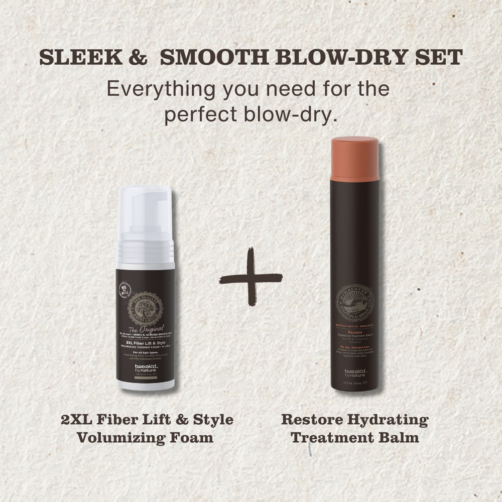 
                  
                    Get the Look: Sleek & Smooth Blow-Dry Set: 2XL Fiber Lift and Style Volumizing Foam and Restore Hydrating Treatment Balm
                  
                