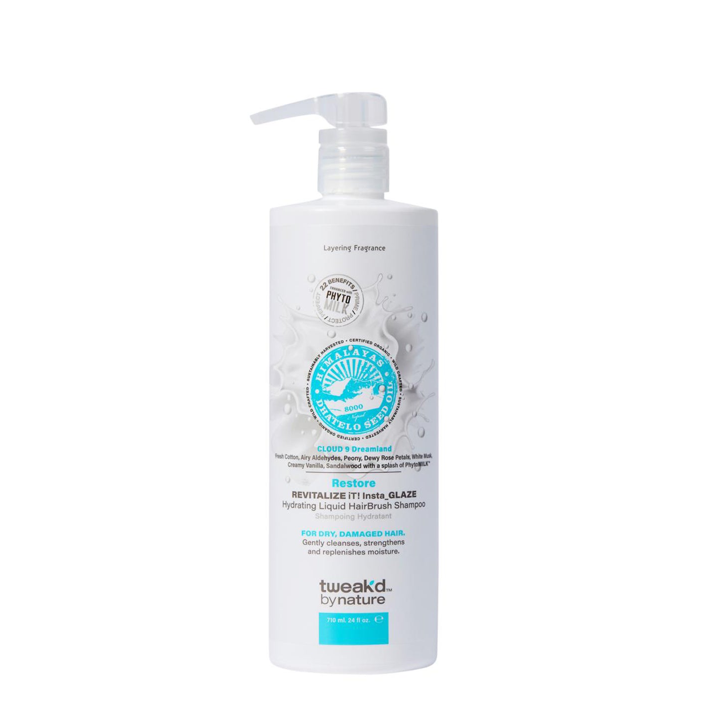 Tweak'd by Nature Cloud 9 Dreamland REVITALIZE iT! Insta Glaze Liquid Hairbrush Shampoo 